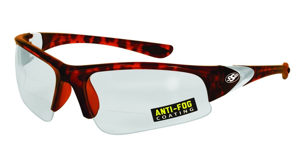 SSP Eyewear Entiat Shooting Glasses, Demi Two-Tone Frame, Crystal Clear Anti-Fog Lens 011711954919