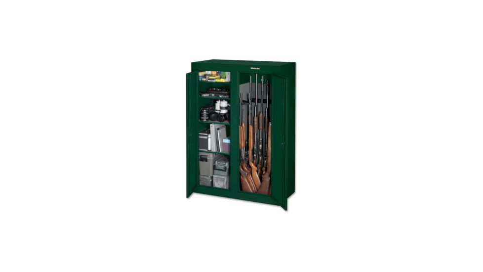 Stack-On 16-31 Gun Convertible Double Door Steel Security Cabinet, Hunter Green GCDG-9216-DS