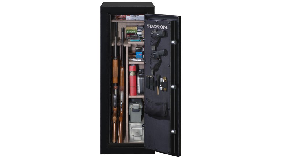 Stack-On 18-Gun, Electronic Lock,, Matte Black A-18-MB-E-S