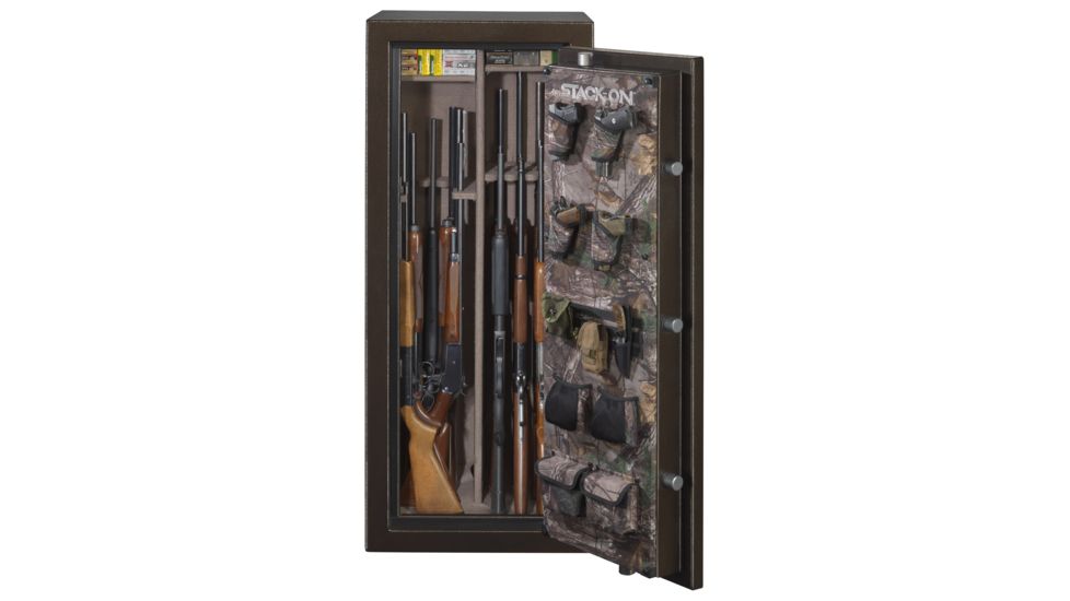 Stack-On 22-24 Gun with Back-lit Electronic Lock,, Brown Hammertone W-24-BH-E-S