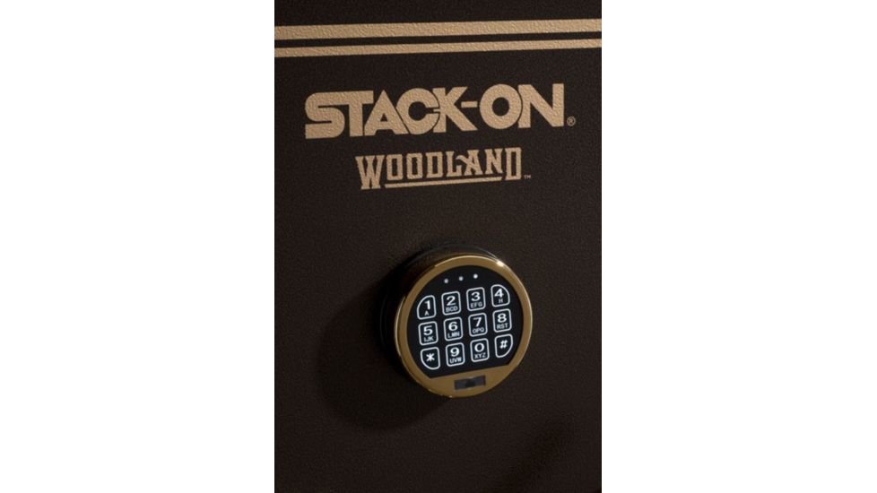 Stack-On 22-Gun w/Back-lit Electronic Lock,24.75x24x59in,Brown Hammertone W-22-BH-E-S