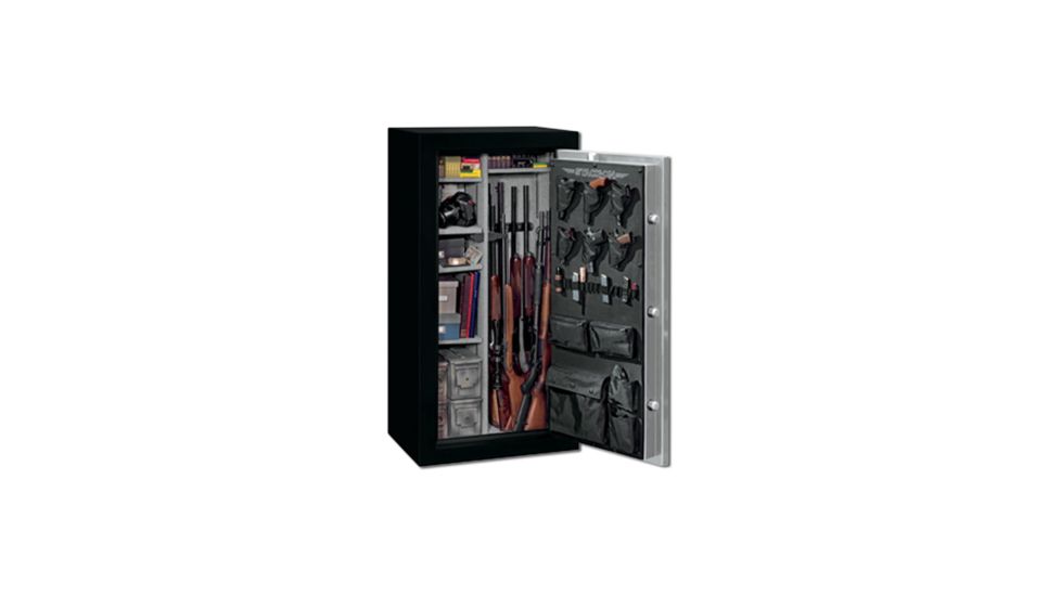 Stack-On 22 Total Defense Gun Safe w/ Combination Lock and Door Storage, Medium, Matte Black/Silver TD-22-SB-C-S