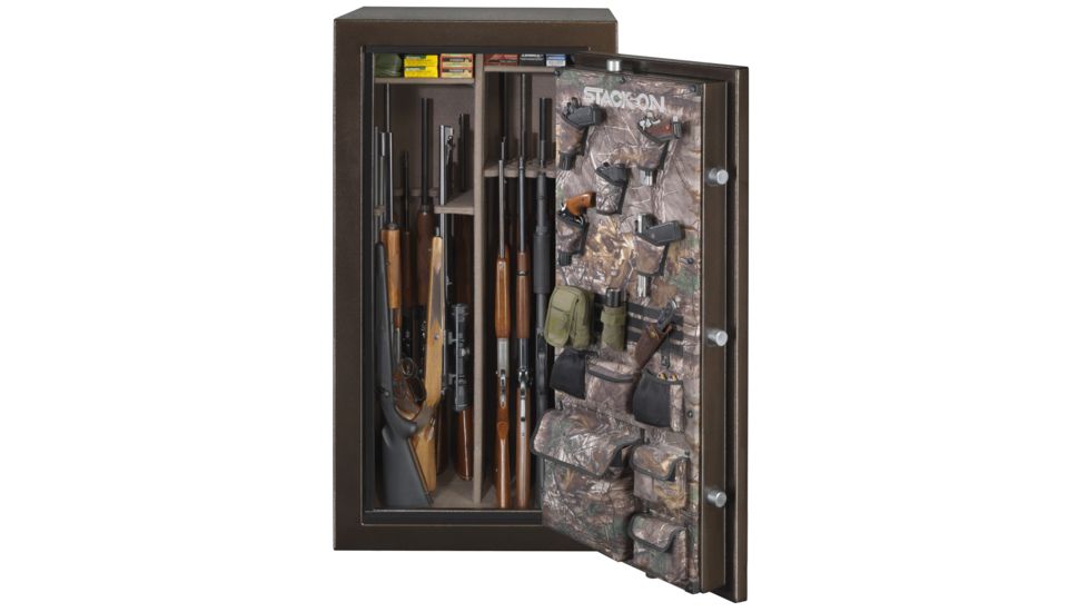 Stack-On 36-40 Gun with Back-lit Electronic Lock,, Brown Hammertone W-40-BH-E-S