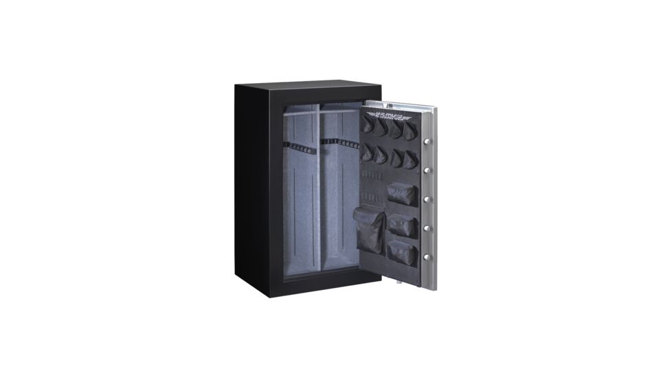 Stack-On 36 Total Defense Gun Safe w/ Electronic Lock and Door Storage, Large, Matte Black/Silver TD-36-SB-E-S