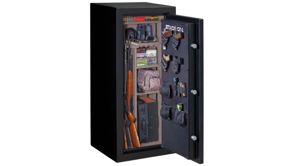 Stack-On Armorguard 24 Gun Fire Resistant Safe, Black, Oversized, A18-24-MB-E-S