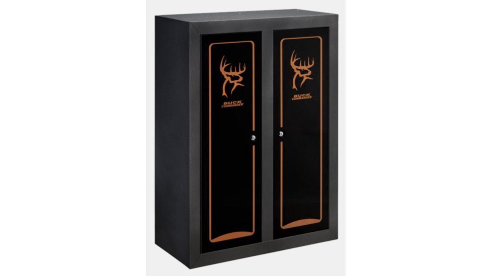 Stack-On Buck Commander Double Door Gun and Bow Cabinet Safe,38x18x55in,Silver/Black Hammertone GCDBC-1631