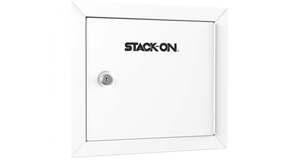 Stack-On Compact Welded-Steel Pistol, Ammo Cabinet, White, Medium, GCW-500-DS
