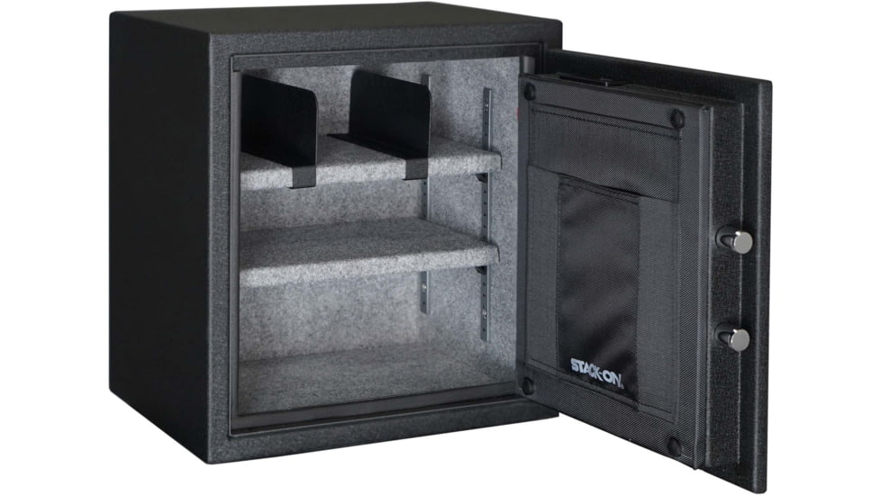 Stack-On Personal Fire and Waterproof Safe 1.2 Cu Ft with Electronic Lock, Black, Medium, PFWS-120-B-D-E