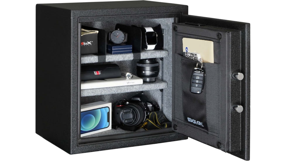 Stack-On Personal Fire and Waterproof Safe 1.2 Cu Ft with Electronic Lock, Black, Medium, PFWS-120-B-D-E