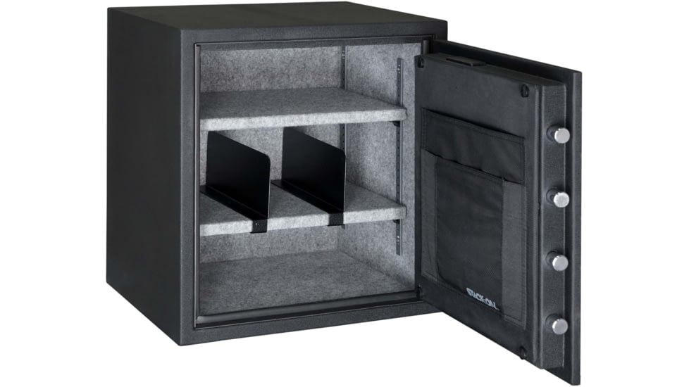 Stack-On Personal Fire and Waterproof Safe 2.0 Cu Ft with Electronic Lock, Black, Large, PFWS-200-B-D-E