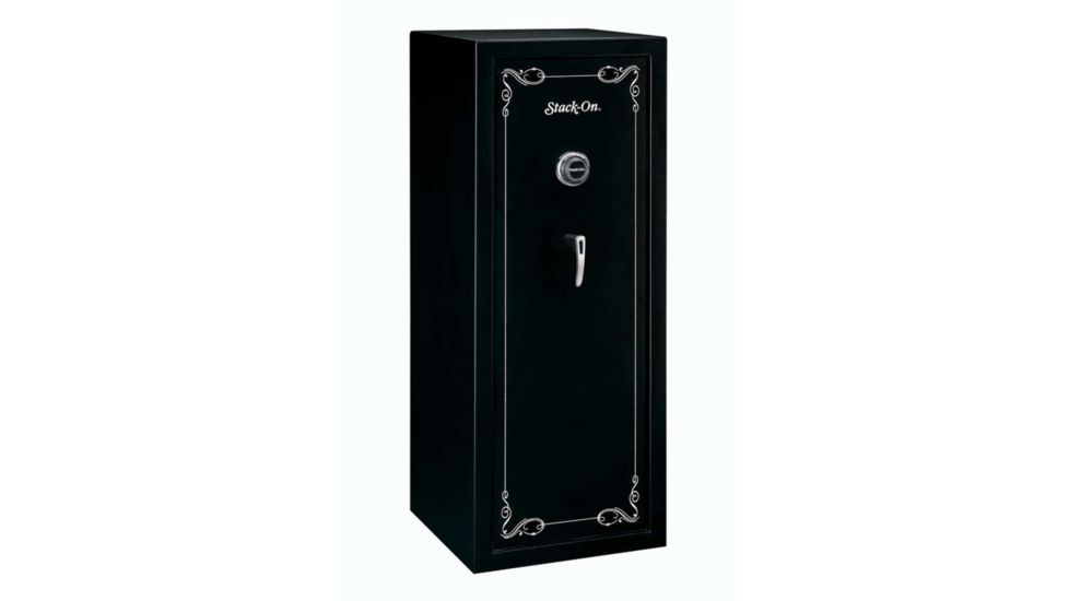 Stack-On Security Plus Gun Safe, 16 Gun, 55in Tall w/Combination Lock, Black/Gold STKSS16MBC