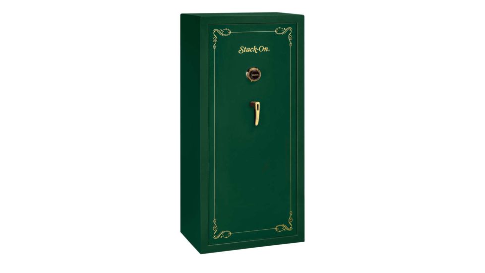 Stack-On Security Plus Gun Safe, 22 Gun, 59in Tall w/Combination Lock, Green/Gold STKSS22MGC