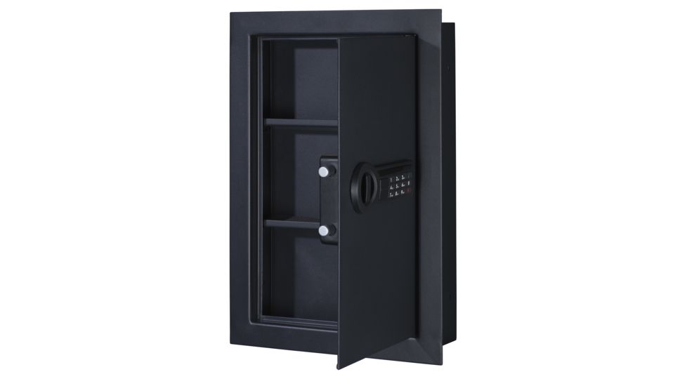 Stack-On Wall Safe with Biometric Lock, MATTE BLACK PWS-15522-B