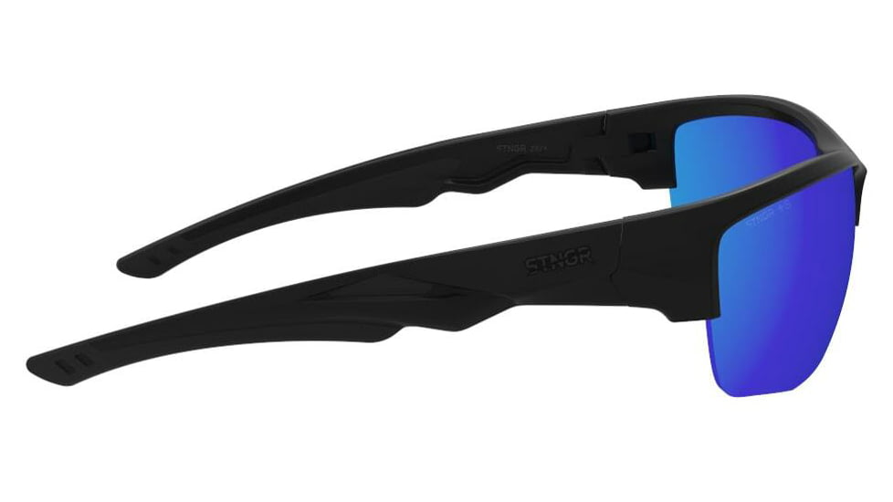 STNGR Hi-Speed Ballistic Sunglasses, Matte Black/Blue, Medium/Large, JC-TI3P-N1IN