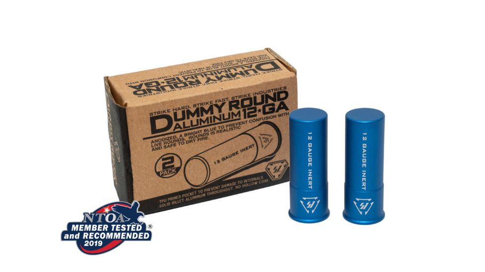 Strike Industries Aluminum Dummy Round 12 gauge - 2PCS/PK, Blue, One Size, 708747548389