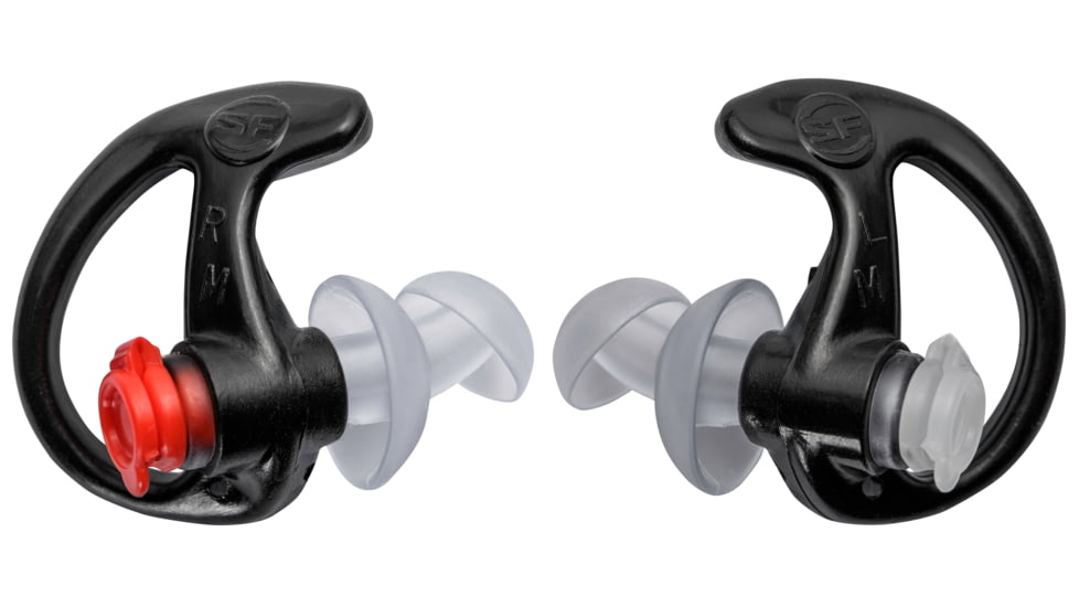 SureFire EP3 Sonic Defender Earplugs, 1 Pair, Medium, Black, EP3-BK-MPR