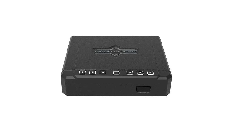 Surelock Security Quick Touch Flip Top Vault Digital Gun Safe w/ Bioscanner, 5-digit code, Black, 3418978