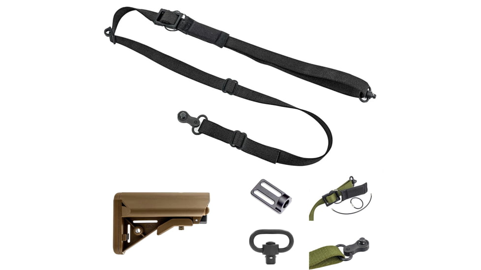 T10 Complete Modular Operator'S System - Alpha Sling Black, Swinger Stock Coyote Brown, Mil-Spec, CMOS-ASL-BLK-SWST-COY