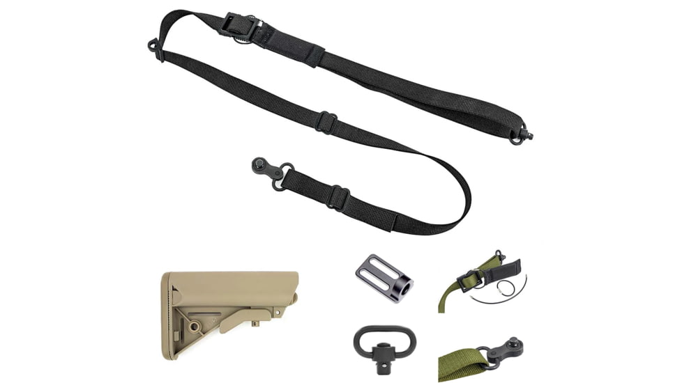 T10 Complete Modular Operator'S System - Alpha Sling Black, Swinger Stock Flat Dark Earth, Mil-Spec, CMOS-ASL-BLK-SWST-FDE