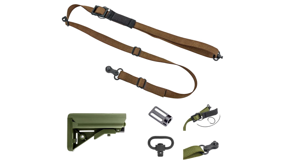 T10 Complete Modular Operator'S System - Alpha Sling Coyote Brown, Swinger Stock Olive Drab, Mil-Spec, CMOS-ASL-COY-SWST-ODG