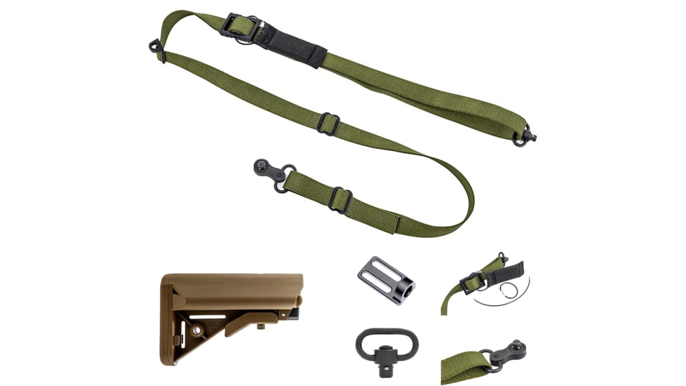 T10 Complete Modular Operator'S System - Alpha Sling Olive Drab, Swinger Stock Coyote Brown, Mil-Spec, CMOS-ASL-ODG-SWST-COY
