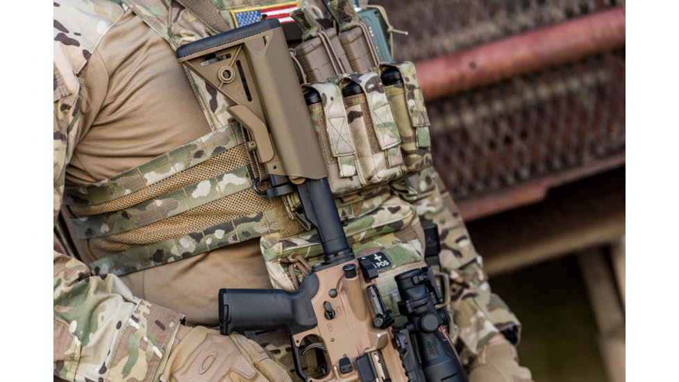 T10 Complete Modular OperatorS System - Alpha Sling Black, Swinger Stock Coyote Brown, Mil-Spec, CMOS-ASL-BLK-SWST-COY