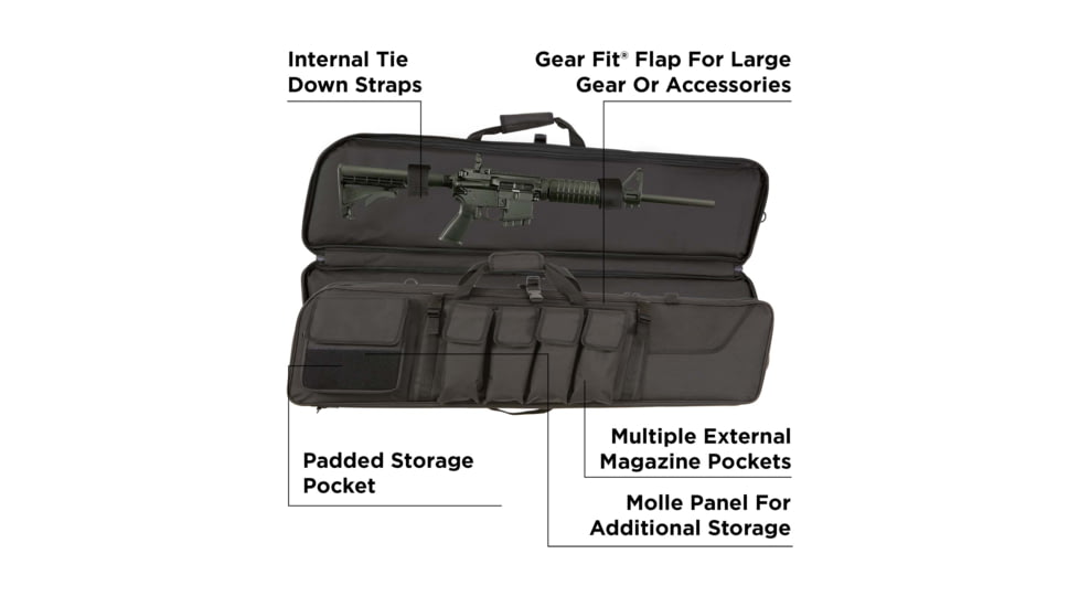 Tac-Six Operator Gear Fit Tact Rifle Case, Black, 44in, 10920