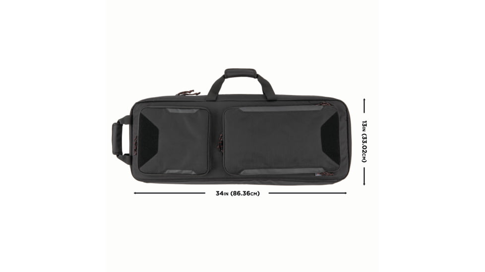 Tac-Six Tac-Six Polyester Ghost Vertical Tactical Gun Case w/Backpack Straps and Pocket, Lockable, Zipper, 34in Long, Stitched Webbing Handle, Padded Lining, Black, 10831