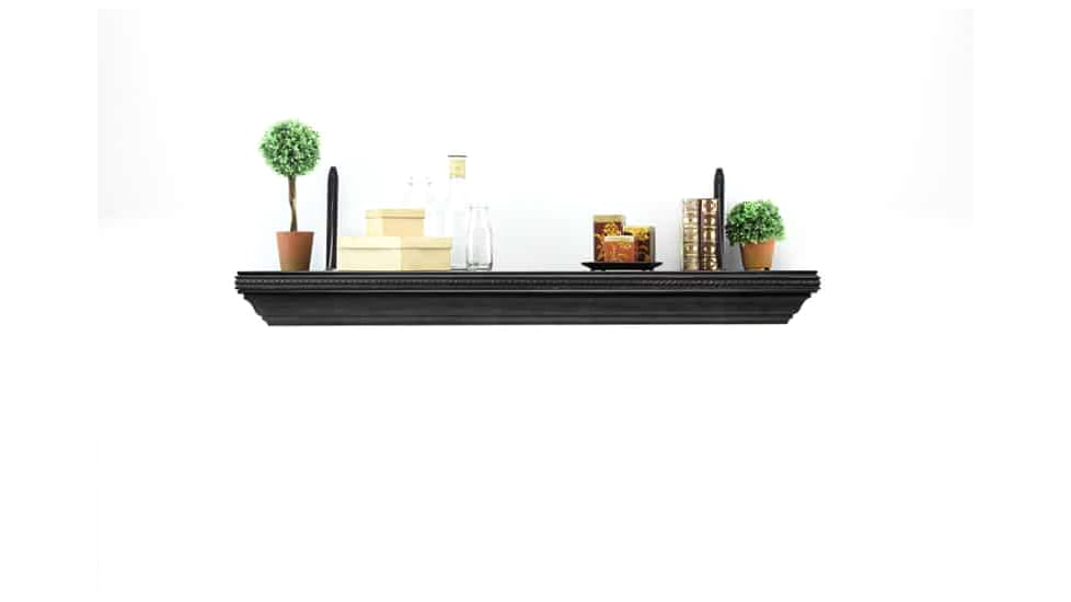 Tactical Walls 1242 Top Locking Shelf w/ Rope Trim, Black, 1242TLBKRSMN52