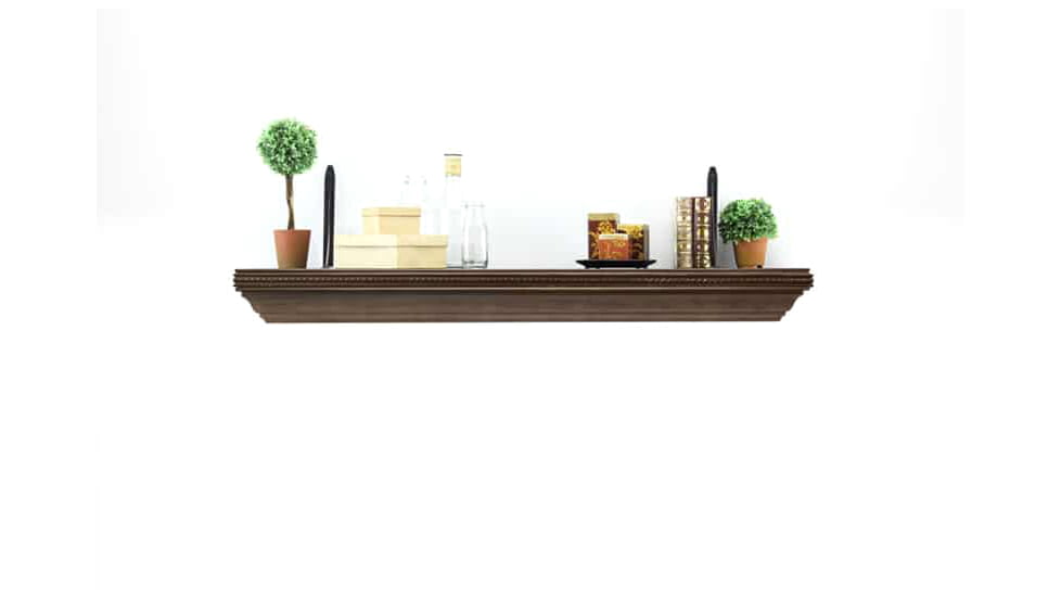 Tactical Walls 1242 Top Locking Shelf w/ Rope Trim, Dutch Walnut, 1242TLDWRSMN52