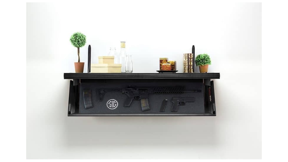 Tactical Walls 1242 Top Locking Shelf w/ Standard Trim, Black, 1242TLBKN52