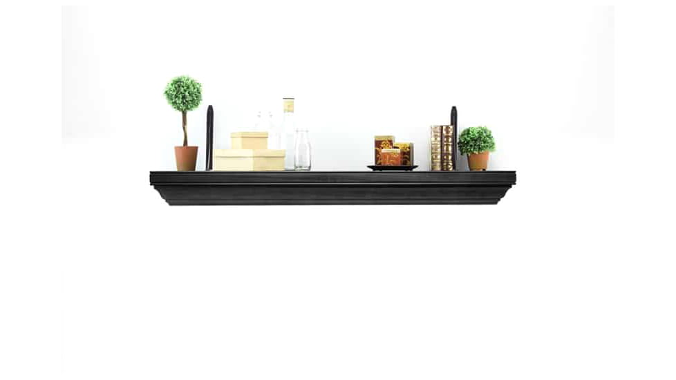 Tactical Walls 1242 Top Locking Shelf w/ Standard Trim, Black, 1242TLBKN52