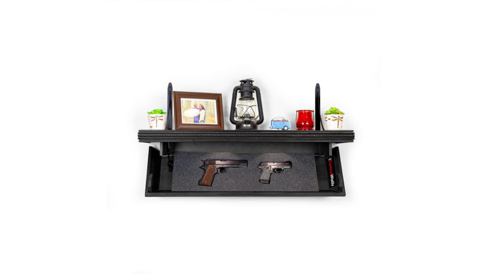 Tactical Walls 825 Top Locking Shelf w/ Rope Trim, Standard Foam Gun Safe, Black, 0825TLBKRSMPLN52