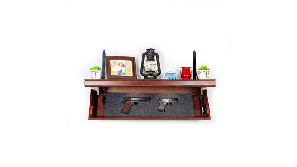 Tactical Walls 825 Top Locking Shelf w/ Standard Trim, Standard Foam, Cherry, 0825TLCHPLN52
