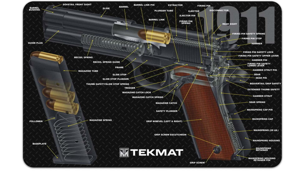 TekMat 1911 Cut Away Gun Cleaning Mat, Black, TEK-17-1911-CA