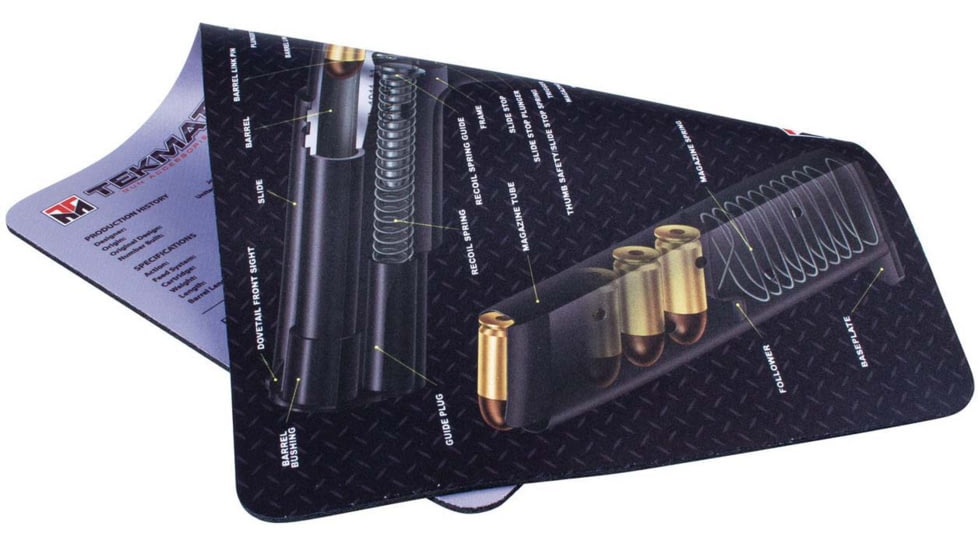 TekMat 1911 Grey-1911 Cutaway DblSide Gun Cleaning Mat, Grey, TEK-17-1911-CA-DBL