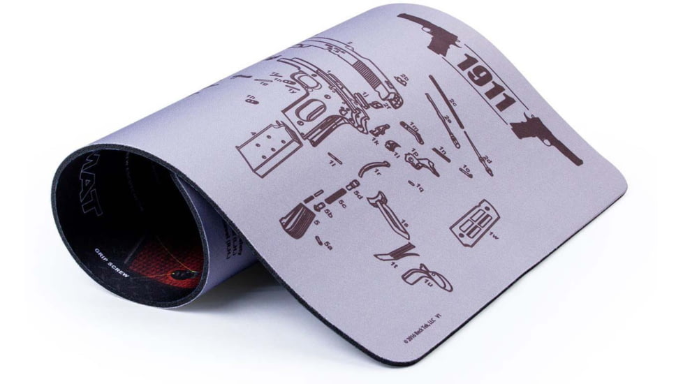 TekMat 1911 Grey-1911 Cutaway DblSide Gun Cleaning Mat, Grey, TEK-17-1911-CA-DBL