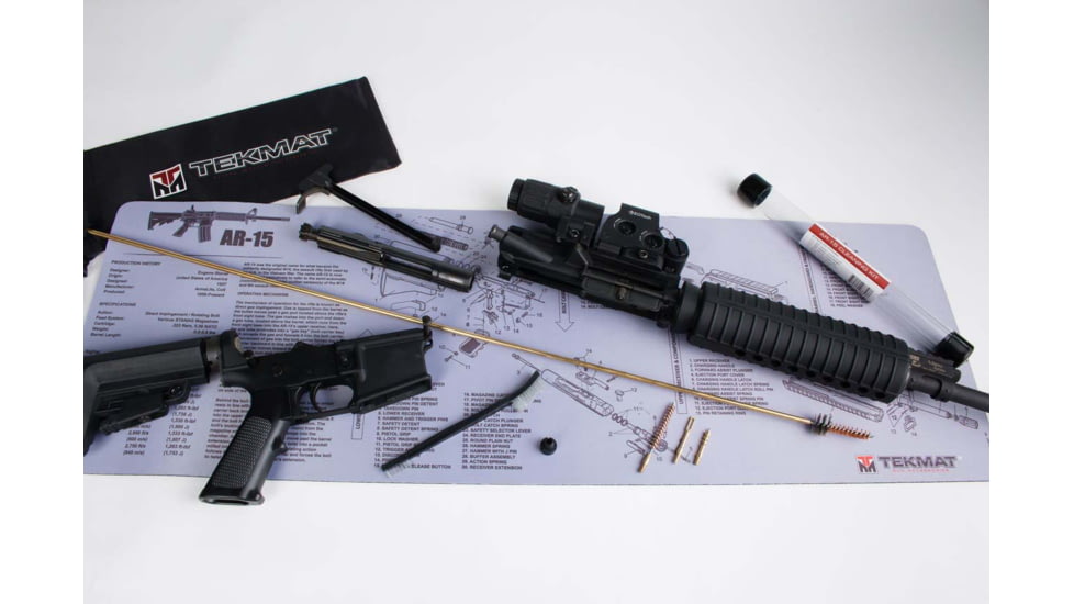 TekMat 36in Printed Gun Cleaning Mat AR-15, Grey, TEK-36-AR15-GY