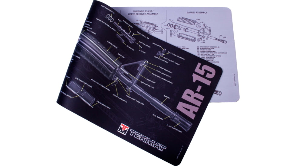 TekMat 36in Printed Gun Cleaning Mat AR15 Cutaway Dbl Side, Grey, TEK-36-AR15-CA-DBL
