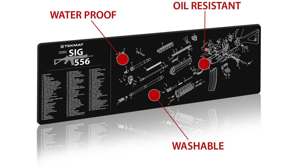 TekMat 36in Printed Gun Cleaning Mat Sig Sauer 556, Black, TEK-36-SIG556