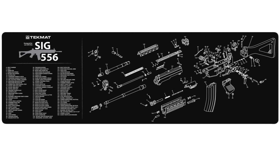 TekMat 36in Printed Gun Cleaning Mat Sig Sauer 556, Black, TEK-36-SIG556