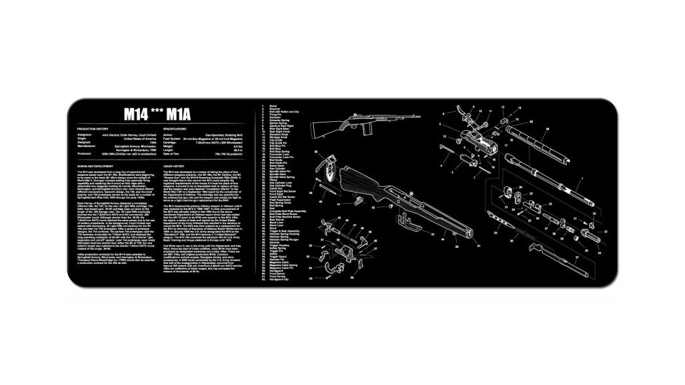 TekMat M14 M1A Gun Cleaning Mat,12x36in,Black 36-M14