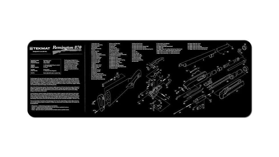 TekMat Remington 870 Gun Cleaning Mat,12x36in,Black 36-REM870
