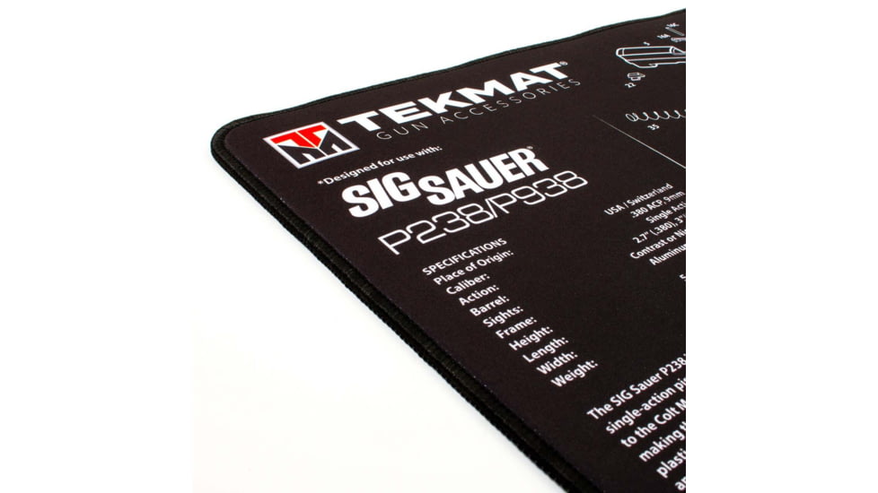 TekMat Ultra 20 - Sig Sauer P238 Gun Cleaning Mat, Black, TEK-20-SIGP238