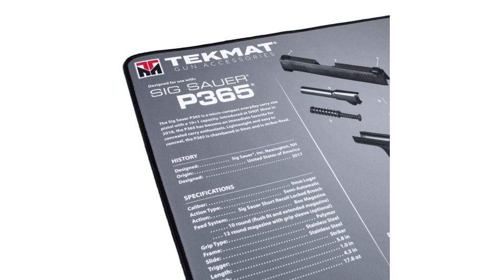 TekMat Ultra 20 - Sig Sauer P365 Gun Cleaning Mat, Black, TEK-20-SIGP365
