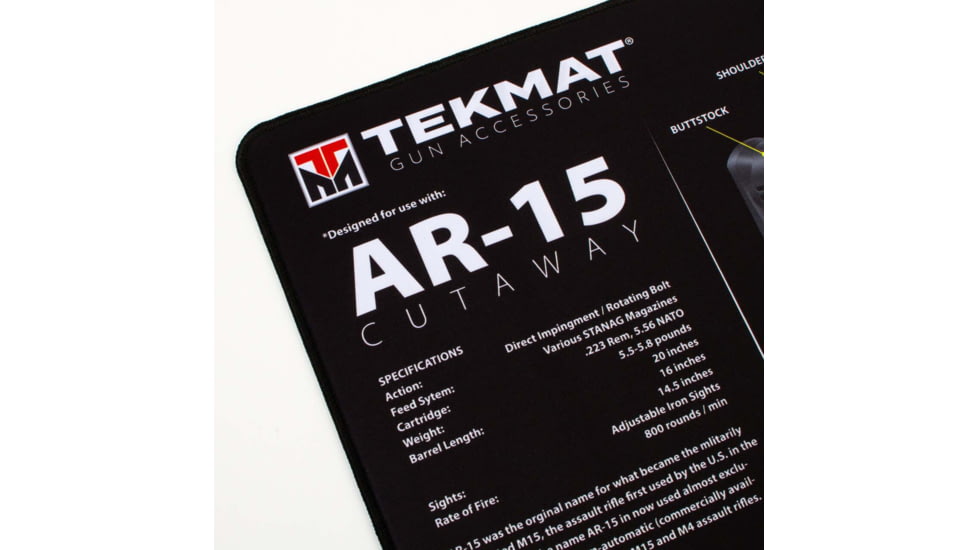 TekMat Ultra 44 - AR-15 -Cut Away Cleaning Mat, Black Cutaway, TEK-44-AR15-CA