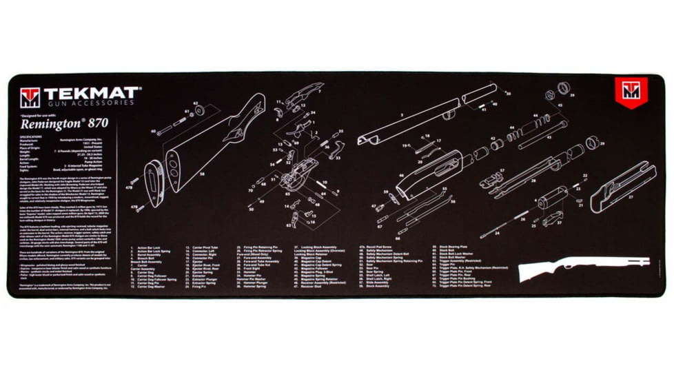 TekMat Ultra 44 - Remington 870 Gun Cleaning Mat, Black, TEK-44-REM-870