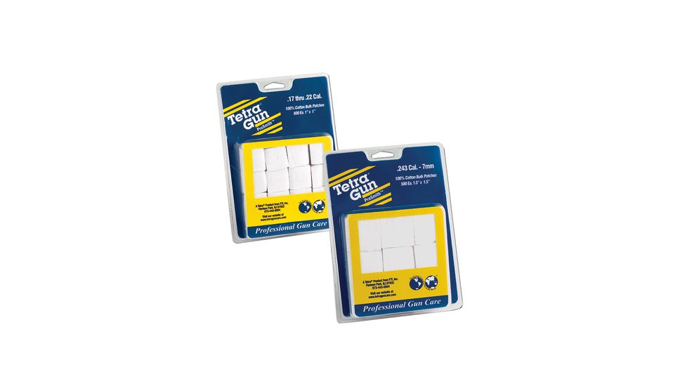 Tetra Gun Premium Cotton Flannel Cleaning Patches .17-.22 Caliber 800 Per Package 1100C
