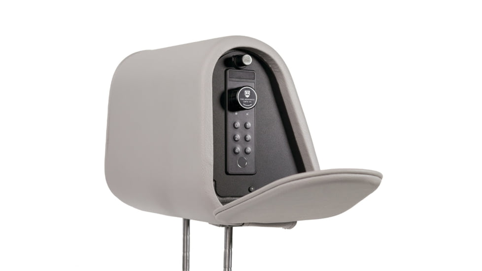 The Headrest Safe Co. The Vulcan Bundle Left-Hand Driver Bundle, Leatherette, Light Gray, HRBUNLGL01LH