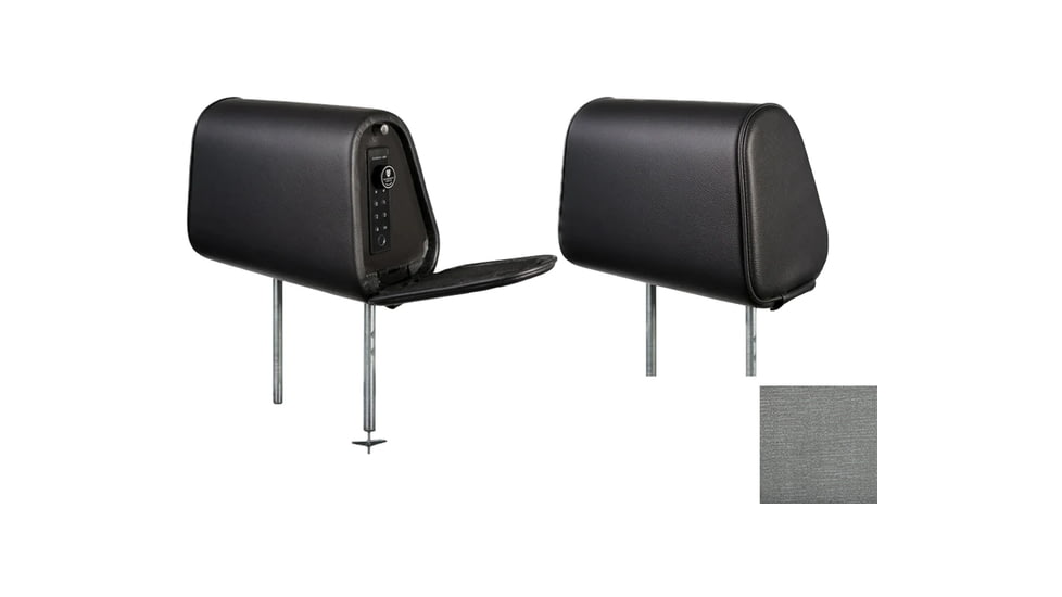The Headrest Safe Co. The Vulcan Bundle Left-Hand Driver Bundle, Cloth, Dark Gray, HRBUNDGC01LH